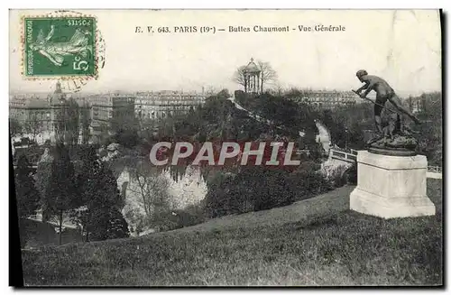 Cartes postales Paris Buttes Chaumont Vue Generale