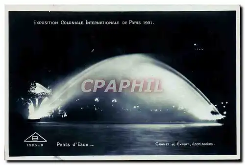 Cartes postales Paris Exposition Coloniale Internationale De 1931 Ponts d&#39eaux