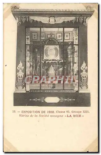 Cartes postales Paris Exposition De 1900 Vitrine de la societe anonyme La Soie