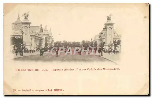 Cartes postales Paris Exposition De 1900 Avenue Nicolas et les Palais des Beaux Arts