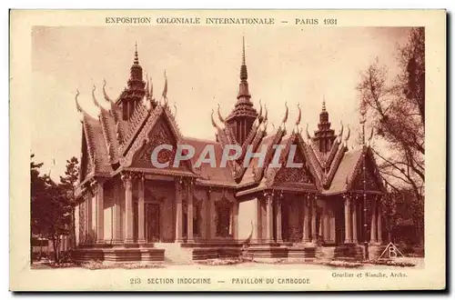 Cartes postales Paris Exposition Coloniale Internationale 1931 Section Indochine Pavillon du Cambodge