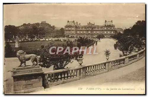 Ansichtskarte AK Paris Le Jardin du Luxembourg Lion