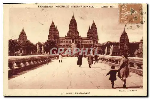 Cartes postales Paris Exposition Coloniale Internationale 1931 Temple d&#39Angkor Vat