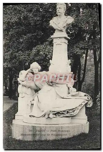 Cartes postales Paris Parc Monceau Monument de Guy de Maupassant