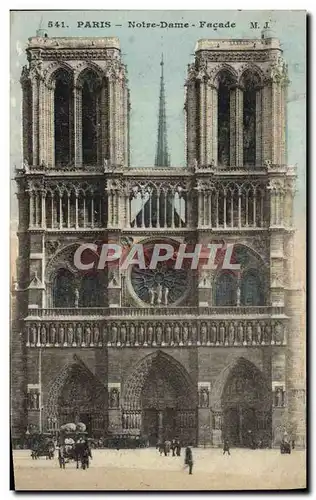 Cartes postales Paris Notre Dame Facade