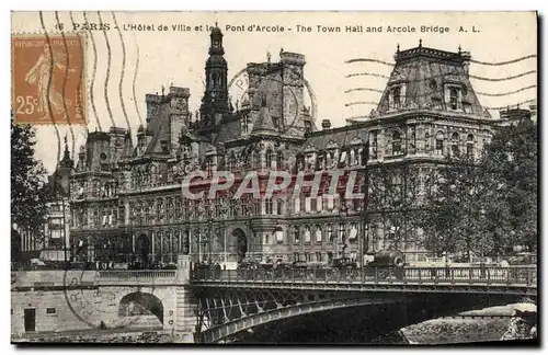 Cartes postales Paris L&#39Hotel de Ville Pont D&#39Arcole