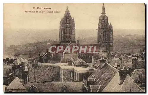 Ansichtskarte AK Coutances Ensemble de l&#39eglise Saint Pierre