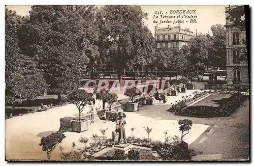 Cartes postales Bordeaux La Terrasse et l'Entree du jardin public