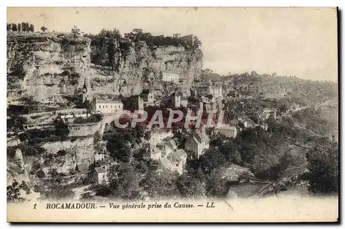 Ansichtskarte AK Rocamadour Vue Generale Prise du Causse