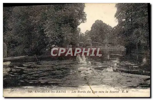 Cartes postales Enghien les Bains les bords du lac vers la source