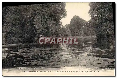 Cartes postales Enghien les Bains les bords du lac vers la Source