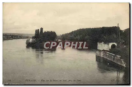 Cartes postales Vernon Vue Sur La Seine en aval pris du pont