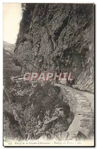 Cartes postales Massif de la Grande Chartreuse Passage du Trou Attelage Cheval