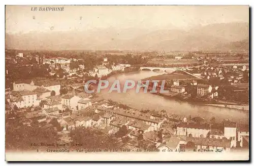 Cartes postales Grenoble Vue Generale de l&#39Ile Verte La Tronche et les alpes