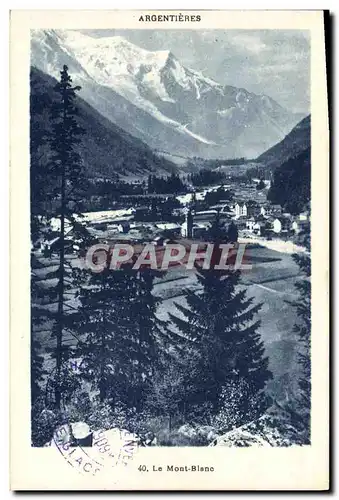 Cartes postales Le Mont Blanc Argentieres