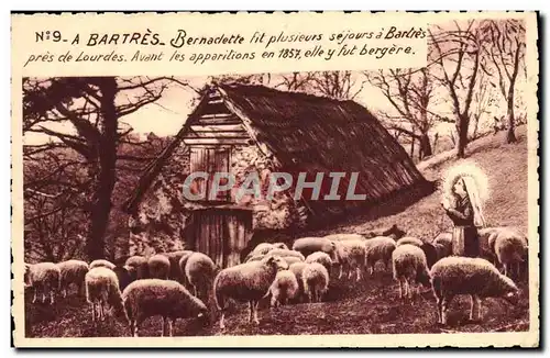 Cartes postales Bartres Bernadette Moutons Lourdes