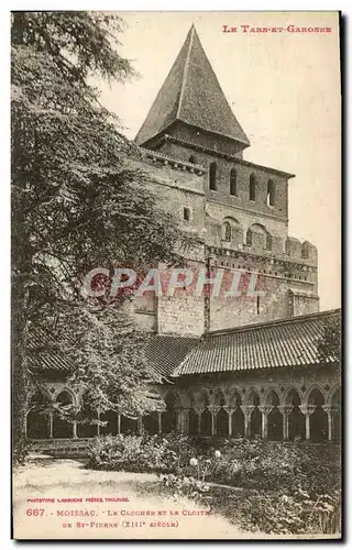 Cartes postales Moissac Le Clocher et le cloitre de St Pierre