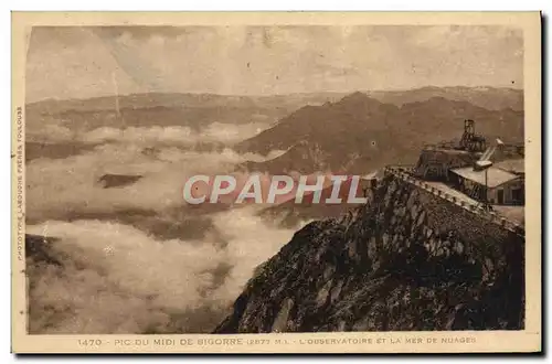 Cartes postales Pic du Midi de Bigorre L&#39observatoire et la mer de nuages