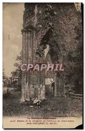 Ansichtskarte AK Ruines de la Chapelle de l&#39abbaye de Bons Repos pres Gouarec