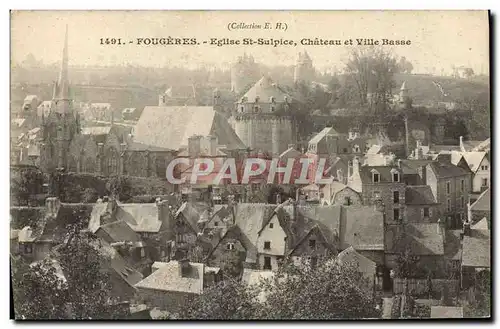 Cartes postales Fougeres Eglise St Sulpice Chateau et Ville Basse