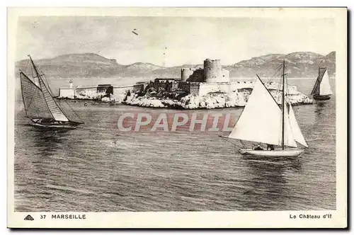 Cartes postales Marseille Le Chateau d&#39If Bateau Voilier