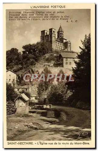 Ansichtskarte AK Saint Nectaire L&#39Eglise Vue de la route du Mont Dore