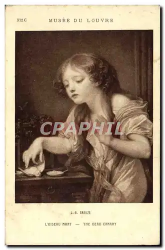 Cartes postales Greuze L&#39Oiseau Mort Paris Musee du Louvre