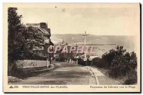 Cartes postales Trouville Reine Des Plages Panorama du chateau vers la plage