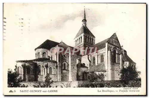 Cartes postales Saint Benoit Sur Loire La Basilique Facade Nord Est