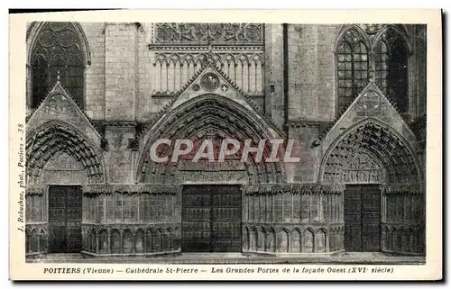 Ansichtskarte AK Poitiers Cathdrale St Pierre Les Grandes Portes De La Facade Ouest