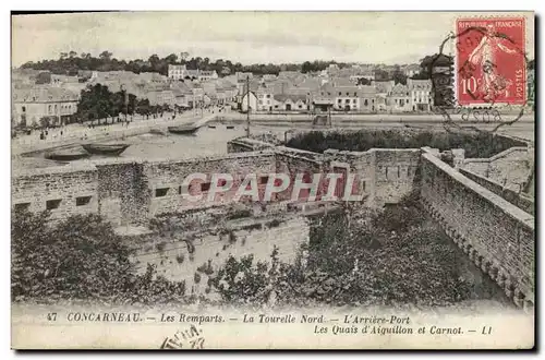 Ansichtskarte AK Concarneau Les Remparts La Tourelle Nord L&#39Arriere Port Les quais d&#39Aiguillon et Carnot