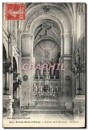 Cartes postales Sainte Anne D&#39Auray Interieur De La Basilique Le Choeur Orgue