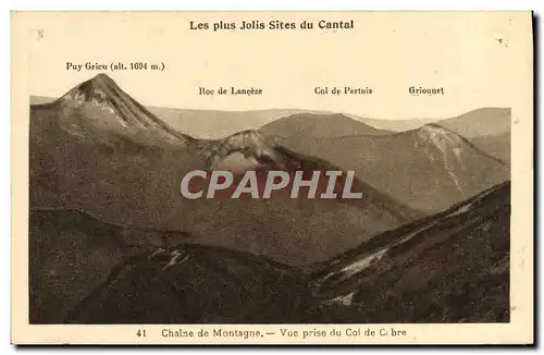 Cartes postales Chaine De Montagne Vue Prise Du Col De Cebre