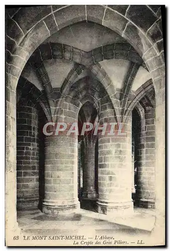 Cartes postales Le Mont Saint Michel L'Abbaye La Crypte Des Gros Piliers