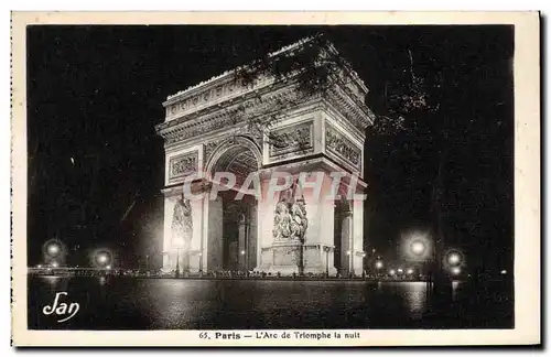 Cartes postales Paris L&#39Arc De Triomphe la nuit