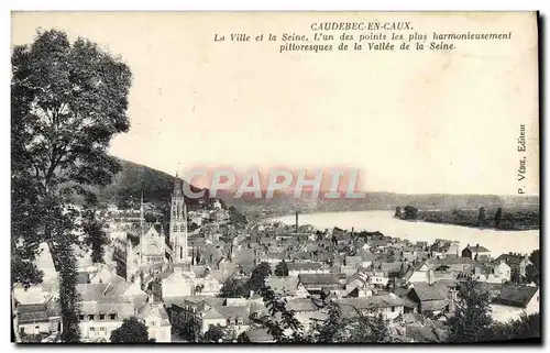 Cartes postales Caudebec En Cuax La Ville Et La Seine