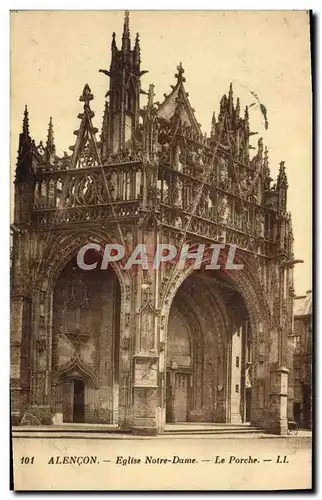 Cartes postales Alencon Eglise Notre Dame Le Porche