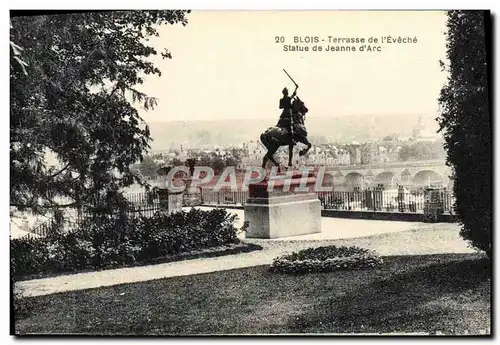 Ansichtskarte AK Blois Terrasse De I&#39Eveche Statue De Jeanne D&#39Arc