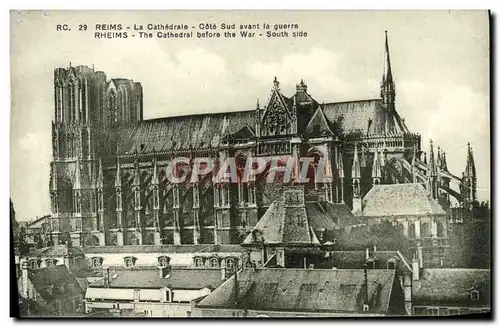 Cartes postales Reims La Cathedrale Cote Sud Avant La Guerre