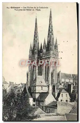 Ansichtskarte AK Quimper Les Fieches De La Cathedrale Vue Prise De l&#39hotel de l&#39epee