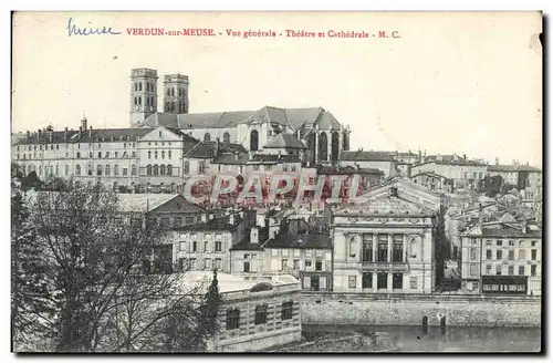 Cartes postales Verdun Sur Meuse Vue Generale Theatre Et Cathedrale