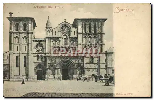 Cartes postales Bordeaux L&#39Eglise Ste Croix Attelage Cheval