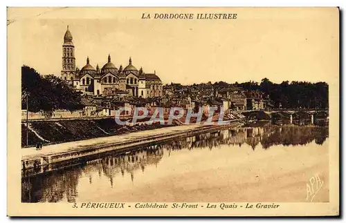 Cartes postales Perigueux Cathedrale St Front Les Quais Le Gravier