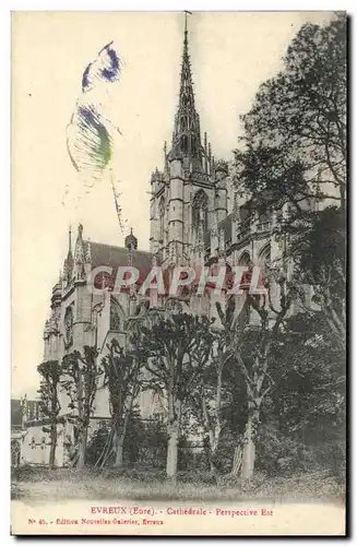 Cartes postales Evreux Cathedrale Perspective Est