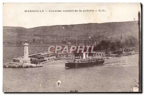 Ansichtskarte AK Marseille Courrier Sortant De la Joliette Bateau