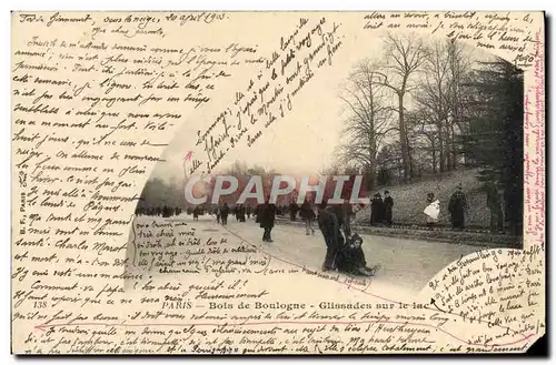 Ansichtskarte AK Paris Bois De Boulogne Glissades Sur Le Lac