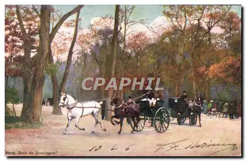 Ansichtskarte AK Paris Bois De Boulogne Cheval Caleche