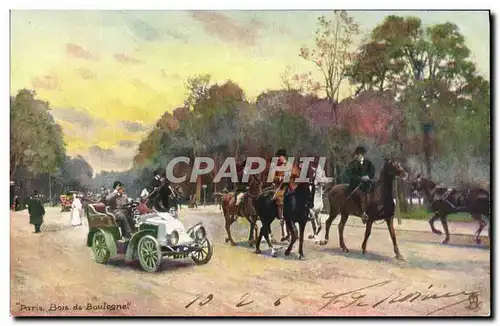 Ansichtskarte AK Paris Bois De Boulogne Automobile Cheval