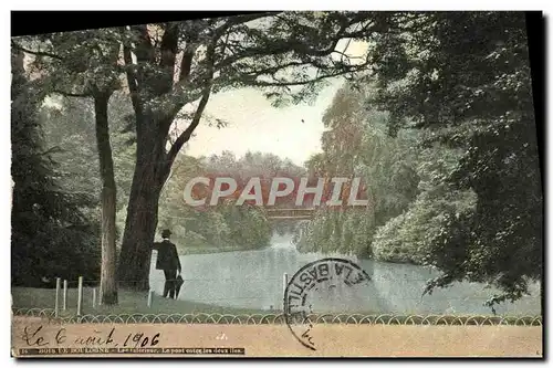 Ansichtskarte AK Paris Bois De Boulogne Lac inferieur Le pont entre les deux iles