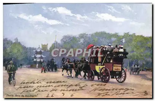 Cartes postales Paris Bois De Boulogne Caleche Chevaux Velo Cycle